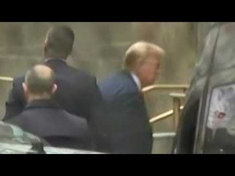Trump and his former personal attorney Michael Cohen arrive at court