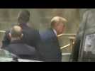 Trump and his former personal attorney Michael Cohen arrive at court