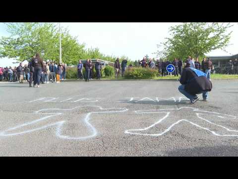Protest outside prison near Paris in support of killed officers