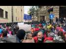 Protest outside Georgia's parliament as ruling party set to adopt 'foreign influence' bill