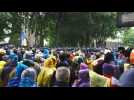 Hundreds protest near Parliament after it adopts 'foreign influence' law