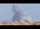Smoke billows over central Gaza following Israeli air strikes