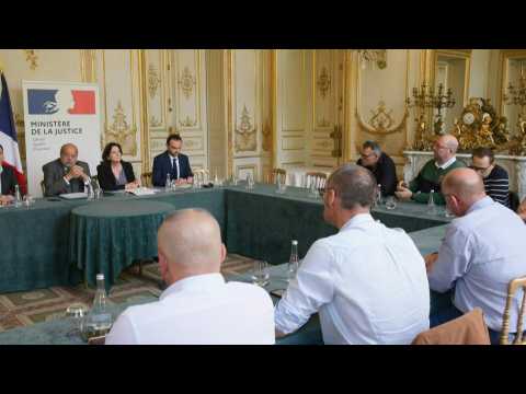 French Justice Minister meets with prison guards' unions after deadly attack in Normandy