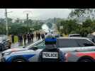 Police and residents block the streets of Noumea in New Caledonia