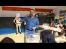 Spain's far-right Vox leader Santiago Abascal votes in EU elections