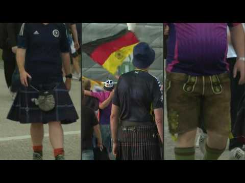 Kilts vs lederhosen: Fans arrive for Euro 2024 opener
