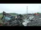 Aftermath of India train crash that killed eight