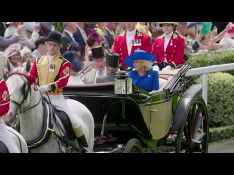 Britain's King Charles III arrives at Royal Ascot races