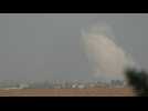 Smoke rises in northern Gaza, seen from Israel