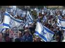 Israeli anti-government protesters rally outside Knesset
